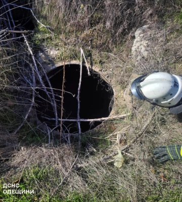 Рятувальники ДСНС визволили цуценя з глибокого колодязя на Одещині, - ФОТО, - ВІДЕО