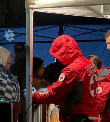 УКК развернул пункт помощи пострадавшим из-за российской атаки БпЛА на Киев