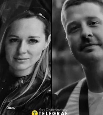 Із загиблими журналістами Оленою Губановою та Євгеном Кармазіним попрощалися у Михайлівському соборі. ФОТОрепортаж