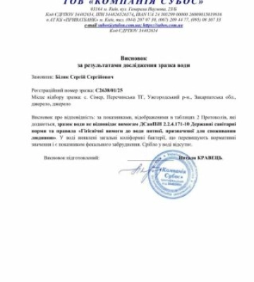 На Закарпатті вода відомого джерела виявилася непридатною для пиття — результати двох аналізів