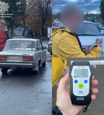У Рівному патрульні виявили водія, рівень алкоголю в крові якого перевищив норму у 12 разів