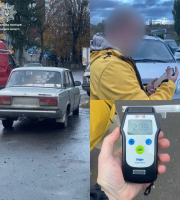 У Рівному патрульні виявили водія, рівень алкоголю в крові якого перевищив норму у 12 разів
