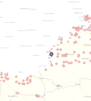DeepState: Російські війська просунулися на окремих ділянках у Запорізькій та Донецькій областях