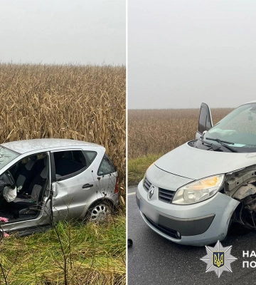 На Хмельниччині внаслідок ДТП постраждала водійка одного з автомобілів-учасників