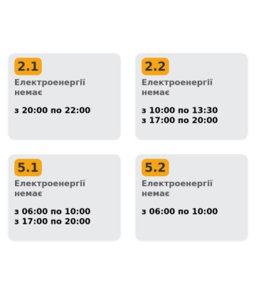 Графіки відключень світла на Львівщині 4 грудня