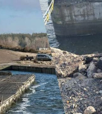 В сети показали кадры поврежденной россиянами Печенежской плотины