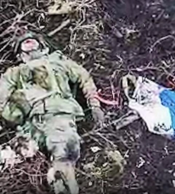 На Вовчанському напрямку бійці 57-ї мотопіхотної бригади ЗСУ ліквідували російського «прапороносця» (відео)