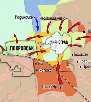 Карта бойових дій в Україні станом на 13 грудня 2025 року