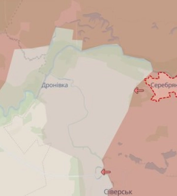 Ворог окупував Серебрянку та має просування в районі Сіверська, - DeepState. КАРТА