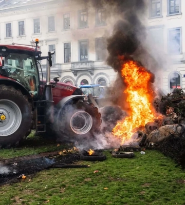 У Бельгії фермери протестували проти проти вільної торгівлі з Південною Америкою, поліція розігнала активістів