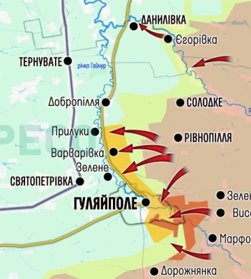 Карта бойових дій в Україні станом на 20 грудня 2025 року