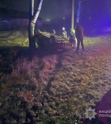 Біля Луцька водій BMW зніс зупинку та злетів у кювет