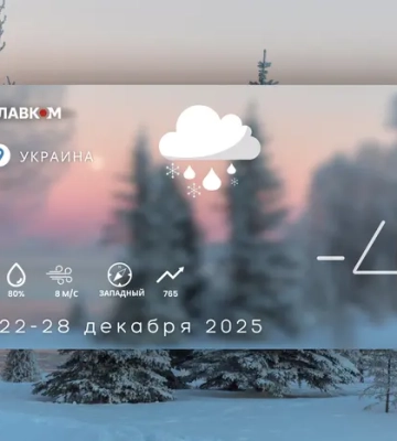 Прогноз погоды на неделю 22–28 декабря 2025 года