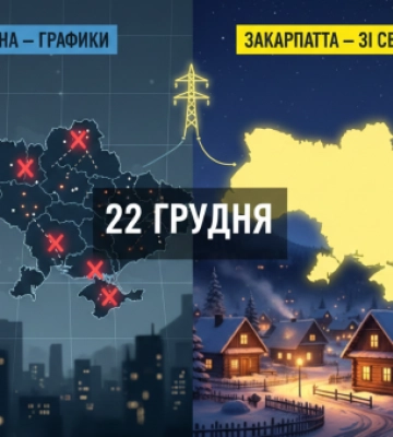 Графіки відключень 22 грудня: Україна з обмеженнями, Закарпаття — зі світлом
