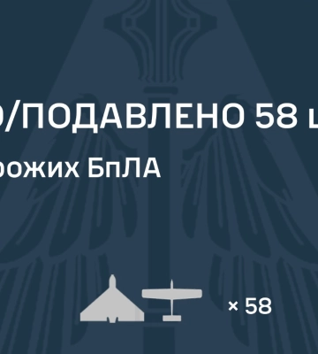 ЗБИТО/ПОДАВЛЕНО 58 ВОРОЖИХ БПЛА
