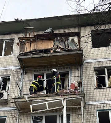 Удар «Шахеда» у Святошинському районі Києва потрапив на відео