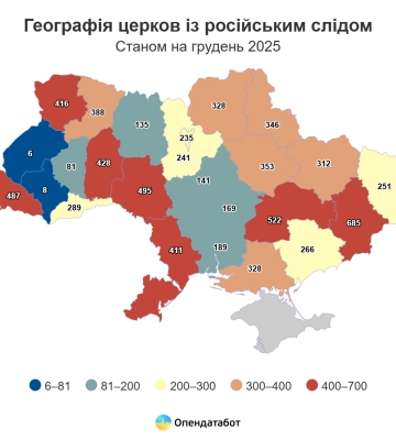 Майже 8 тис. церков УПЦ МП продовжують працювати в Україні, - OpenDataBot. ІНФОГРАФІКА