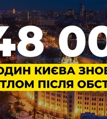 Энергетики ДТЭК вернули свет 748 тыс. киевлян после массированной вражеской атаки