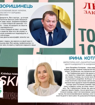 Закарпатські кардіологи увійшли до рейтингу «ТОП-100. Впливові люди Закарпаття»