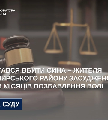 На Житомирщині засуджено 57-річного батька, який намагався вбити сина, - прокуратура