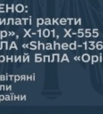 Повітряне командування: збито 73 із понад 90 крилатих ракет та 10 &quot;Шахедів&quot;