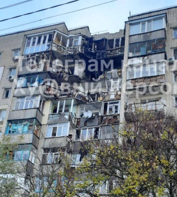 У Херсоні вночі був «приліт» у багатоповерхівку