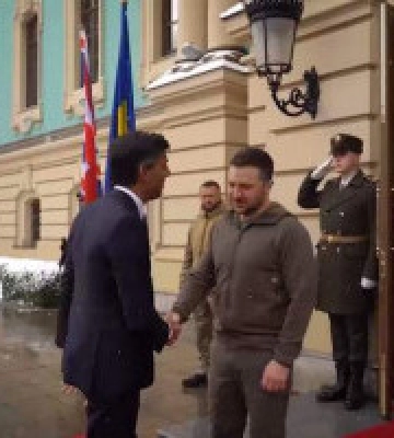 До Києва прибув прем&#039;єр Великобританії Ріші Сунак (відео)