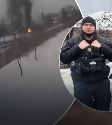 Опинилися в епіцентрі вибуху: патрульні показали кадри перших хвилин після удару по Києву