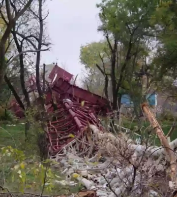 Для підриву телевежі у Херсоні російські військові використали 7 вибухових зарядів