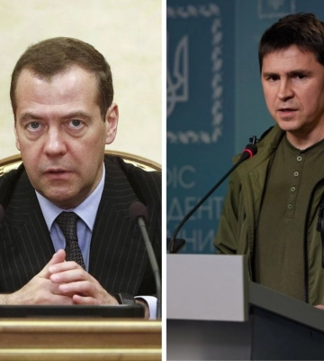 Подоляк и Медведев поспорили в Twitter, кто из них будет сидеть в СИЗО Ялты