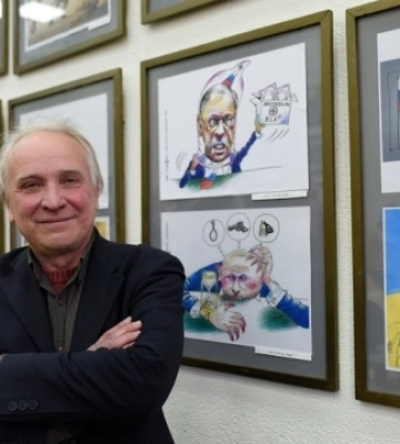 У Києві презентували виставку карикатур «100 поглядів на війну»