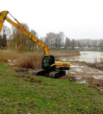 У Горіховому гаю у Львові чистять озеро