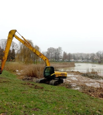 У Горіховому гаю у Львові чистять озеро