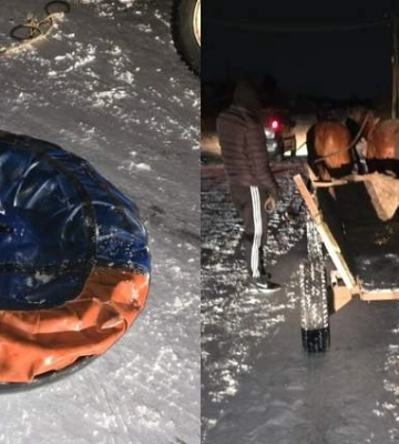 На Львівщині підліток розбив голову, катаючись на тюбінгу, прив’язаному до воза