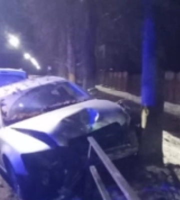 У Луцьку водій Audi в'їхав у дерево та огородження