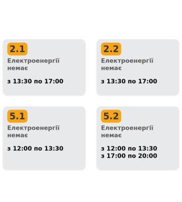 Графік 8 січня скасував всі відключення на Львівщині у ранковий період