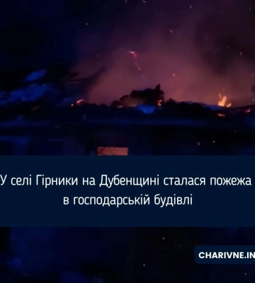 У селі Гірники на Дубенщині сталася пожежа в господарській будівлі