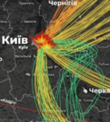Масований удар по Україні: орієнтовний маршрут російських ракет і БпЛА