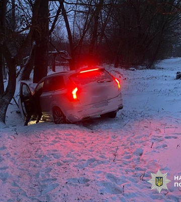 На Звенигородщині водій не впорався з кермуванням та в’їхав у дерево (ФОТО)