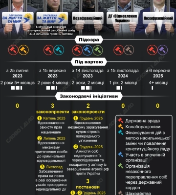 Какие законодательные инициативы регистрировали подозреваемые нардепы под стражей — инфографика
