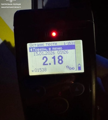 Ужгородські патрульні притягнули до відповідальності п’яного водія