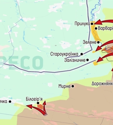 Карта бойових дій в Україні станом на 17 січня 2026 року
