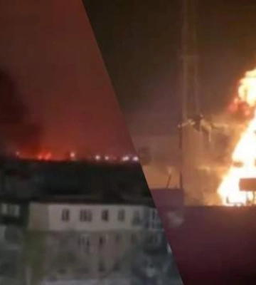 В оккупированном Бердянске пылает электроподстанция: город остался без света, — соцсети (видео)