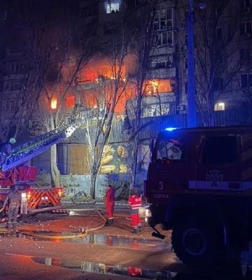 Атака на Одесу 27 січня: вже троє поранених, зруйновано частину будинку