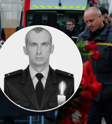 У Києві провели в останню путь рятувальника Олександра Зіброва, який загинув внаслідок обстрілу столиці