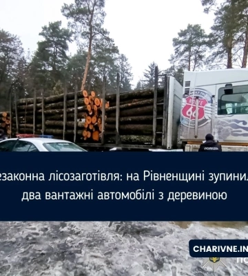 Незаконна лісозаготівля: на Рівненщині зупинили два вантажні автомобілі з деревиною