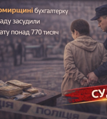 На Житомирщині бухгалтерку медзакладу засудили за розтрату понад 770 тисяч гривень