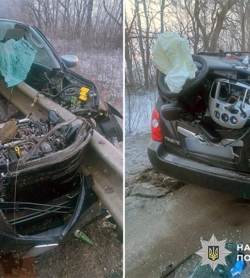 На Хмельниччині автомобіль врізався у відбійник, внаслідок ДТП постраждав його водій