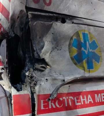 Ворог обстріляв автомобіль швидкої допомоги в Миколаївській області