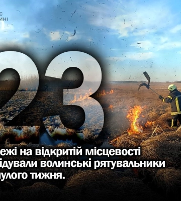 На Волині за тиждень – 23 пожежі сухої трави